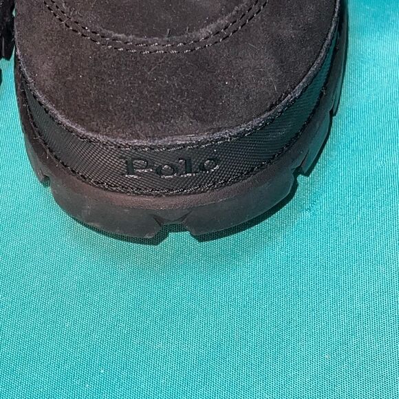 POLO RALPH LAUREN Oslo Tactical‎ Boot Black Suede Leather with Red Buffalo Check - Picture 10 of 12